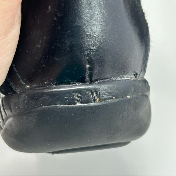 Stuart Weitzman Women's Leanto Black Suede Slip-On Fur Trim Flats Size 9 - Picture 11 of 16